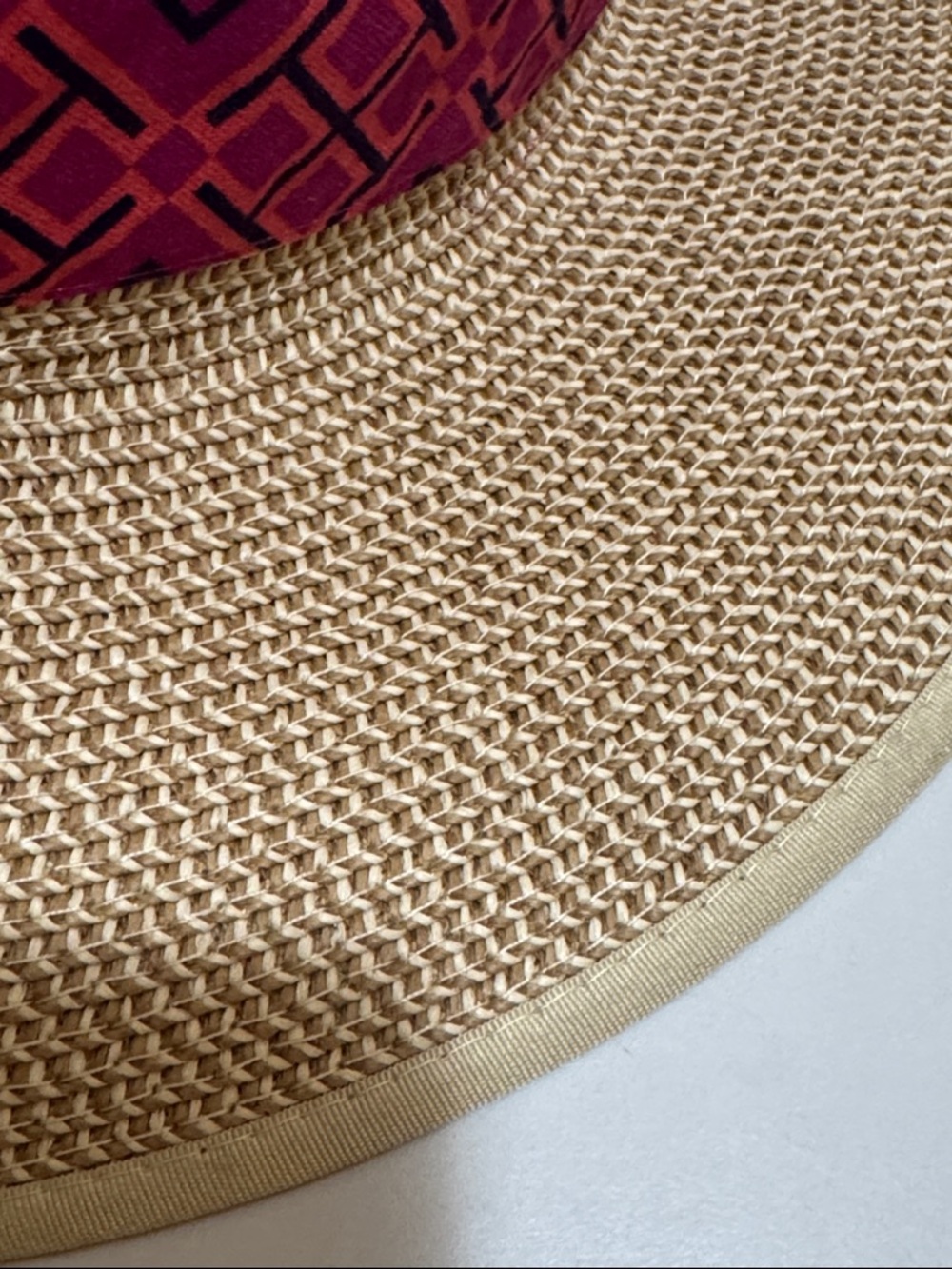 Stylish Hat Tan Sun with Pink Band Tory Burch and Goldtone charm logo UPF 50+ - Picture 7 of 11